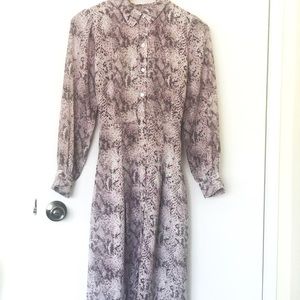 Snake Tie Waist Midi Shirtdress